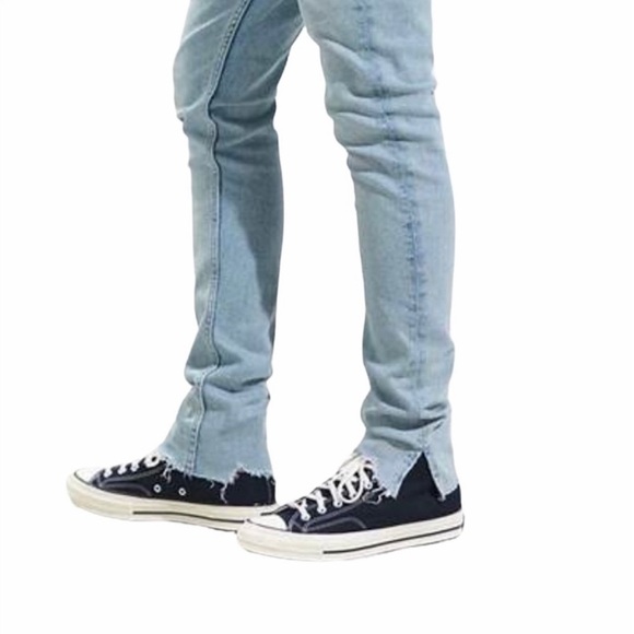 BDG Skinny Stretch Jeans 33W 32L Vintage De Split Distressed Raw Hem - Picture 3 of 16